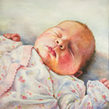 Painting of sleeping baby