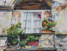 A window in France painting